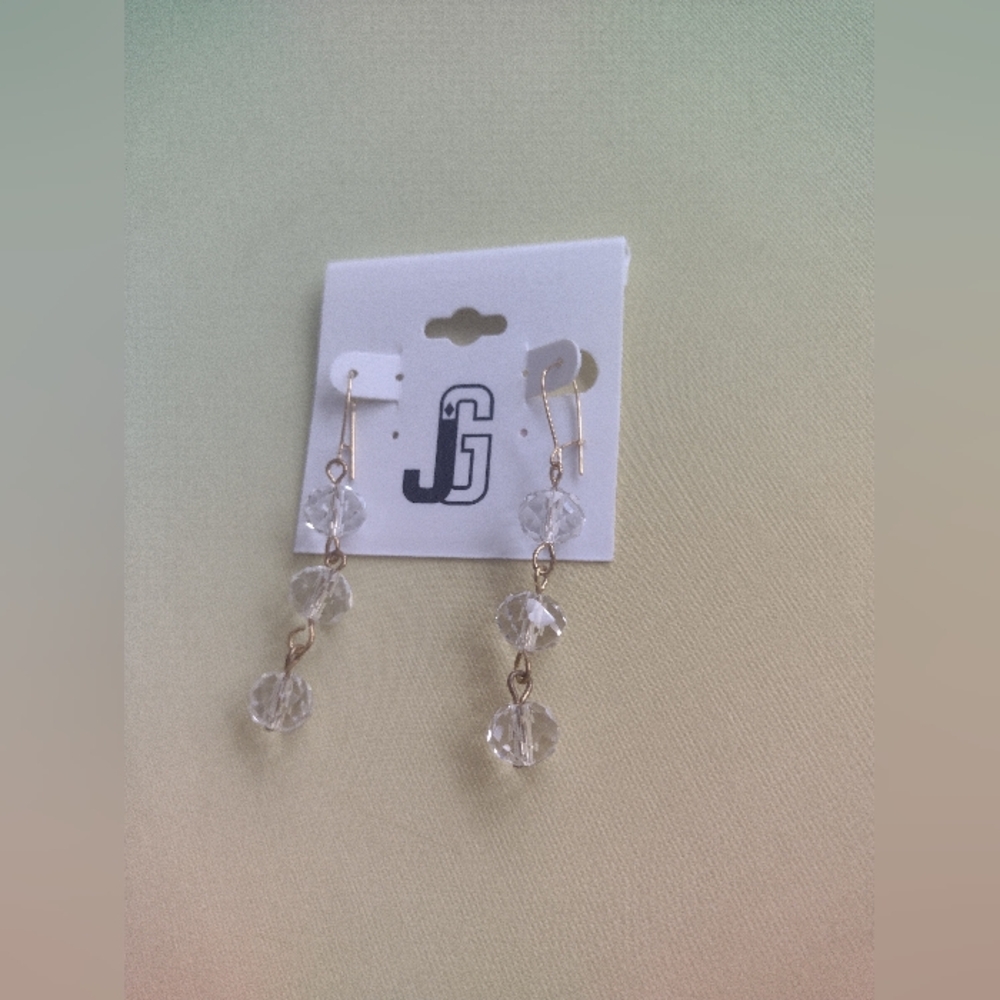Elegant Gold and Clear Drop Earrings